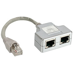 Reproductrice port ISDN, InLine®, 1x RJ45 mâle à 2x RJ45 Bu, avec câble