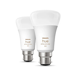 Philips Hue ampoule connectée x2 White and Color Ambiance 10 Watt B22