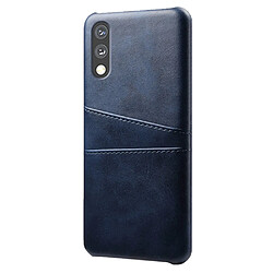 Coque en TPU + PU anti-rayures, avec deux porte-cartes bleu pour votre Sony Xperia Ace 2