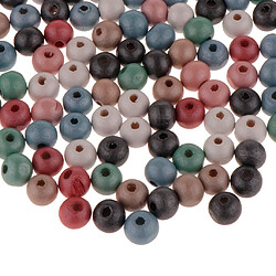 Acheter 1 paquet Perles en bois Grand trou Entretoise Perle pour la fabrication de bijoux 8mm 200pcs