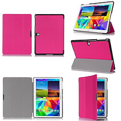 Xeptio Samsung Galaxy Tab S 10.5 pouces : Housse protection smartcover pliable Style Cuir rose - Etui coque