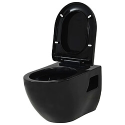 vidaXL Toilette murale Céramique Noir