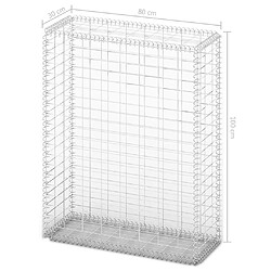 Acheter vidaXL Panier de gabion avec couvercle Fil galvanisé 100 x 80 x 30 cm