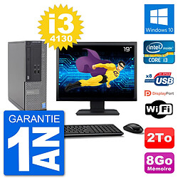 PC Dell Optiplex 3020 SFF Ecran 19" i3-4130 RAM 8Go Disque 2To Windows 10 Wifi - Occasion