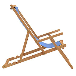 Avis vidaXL Chaise de plage pliable Bois de teck solide Bleu