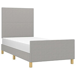 Avis Maison Chic Lit adulte - Cadre Structure de lit avec tête de lit Contemporain Gris clair 90x190 cm Tissu -MN28706