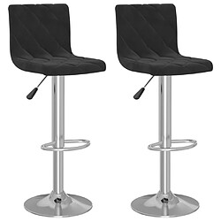 vidaXL Tabourets de bar lot de 2 noir velours