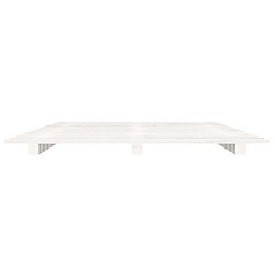 Maison Chic Lit adulte - Lit simple Cadre de lit,Structure du lit Contemporain Blanc 135x190 cm Bois de pin massif -MN50713 pas cher