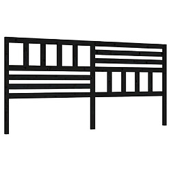 Maison Chic Tête de lit scandinave pour lit adulte,Meuble de chambre Noir 206x4x100 cm Bois massif de pin -MN33680