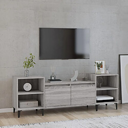 vidaXL Meuble TV Sonoma gris 160x35x55 cm Bois d'ingénierie