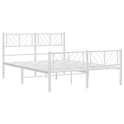 Acheter Maison Chic Lit adulte - Lit simple Cadre de lit métal avec tête de lit/pied de lit,Structure du lit Contemporain pour chambre blanc 140x200cm -MN84978