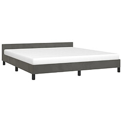 Avis Maison Chic Lit adulte - Cadre Structure de lit avec tête de lit Contemporain Gris foncé 160x200 cm Velours -MN61620