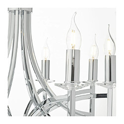 Acheter Luminaire Center Suspension Lyon chrome poli et cristal 8 ampoules