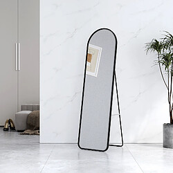 EMKE Miroir sur Pied 140 x 40 cm, Miroir Pleine Longueur avec cadre en aluminium pour Salon, Chambre, Vestiaire, Noir