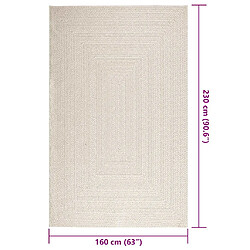 vidaXL Tapis ZIZUR crème 160x230 cm aspect de jute intérieur extérieur pas cher