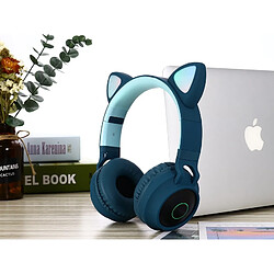 Universal Nouveau casque d'annulation de bruit d'oreille de chat LED d'arrivée Bluetooth 5.0 Casque d'écoute pour enfants et adolescents Support TF Card 3.5mm Prise avec microphone Casque Bluetooth Casque