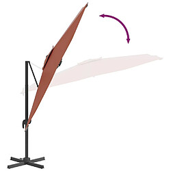 Helloshop26 Parasol meuble de jardin déporté avec mât en aluminium 300 x 300 cm orange 02_0008507 pas cher