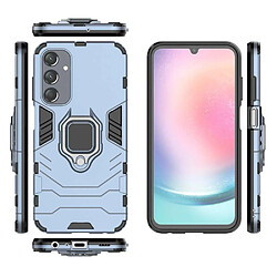 Htdmobiles Coque pour Samsung Galaxy A24 4G / A25 4G / 5G - housse etui rigide anti choc + verre trempe - BLEU FONCE