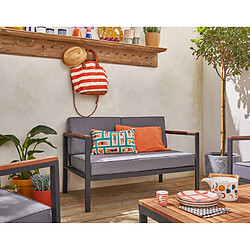 Avis Bestmobilier Bamaga - salon bas de jardin 4 places - bois, métal et coussins gris