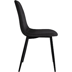 Avis Decoshop26 Lot de 4 chaises de salle à manger design moderne assise en tissu noir pieds en métal métal noir 10_0001827