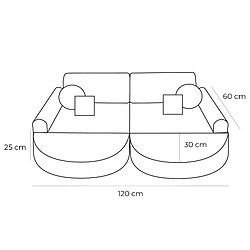 MeowBaby Pocket Sofa Max, 120x25x90cm, Bearly, Créme