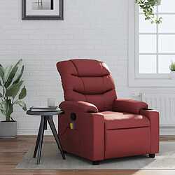 Maison Chic Fauteuil Relax pour salon, Fauteuil de massage inclinable Rouge bordeaux Similicuir -GKD74880