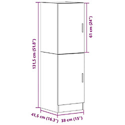 vidaXL Armoire de cuisine noir 38x41,5x131,5 cm bois d'ingénierie pas cher