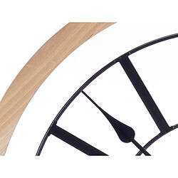 Gift Decor Horloge Murale Noir Métal Bois MDF 60 x 60 x 4,5 cm (4 Unités)