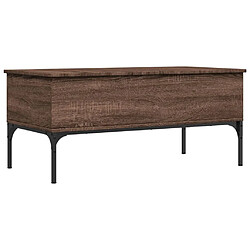 Maison Chic Table basse pour salon | Table à café chêne marron 100x50x45cm bois d'ingénierie et métal -GKD27614