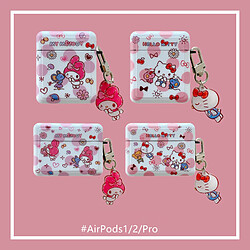 GUPBOO Airpods Coque Housse Étui Protecteur Compatible pour AirPods 3-Dessin animé KT chat Melody jolie fille