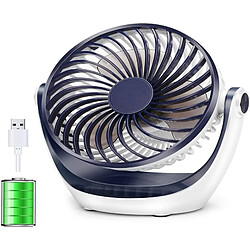 Ventilateur De Bureau Petite Table Avec Flux D'Air Puissant Tête Réglable Portable à 3 Vitesses 360 Mini Personal