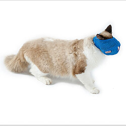 Ajustable Mesh Cat Muzzle Pet Anti-bark Muzzle Cat Grooming Muzzle L Blue