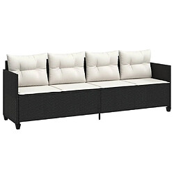 Maison Chic Chaise longue avec coussins, Transats, Bain de Soleil noir résine tressée