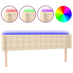 vidaXL Tête de lit à LED Crème 203x16x78/88 cm Tissu