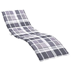 Maison Chic Coussin Confort | pouf | Coussin de chaise longue motif à carreaux gris 200x50x3 cm -GKD94014