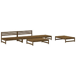 Maison Chic Salon de jardin 5 pcs - Table et chaises d'extérieur - Mobilier/Meubles de jardin Moderne marron miel bois de pin massif -MN30722