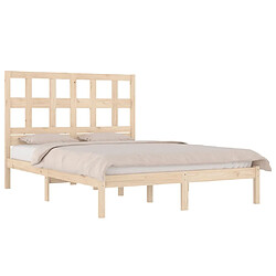 Avis Maison Chic Lit adulte - Lit simple Cadre de lit,Structure du lit Contemporain Bois de pin massif 200x200 cm -MN37005