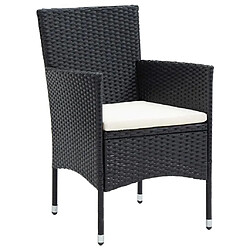 Acheter Maison Chic Mobilier à dîner 7 pcs de jardin avec coussins - Ensemble table et chaises d'extérieur - Salon/Mobilier de jardin classique Résine tressée Noir -MN61849