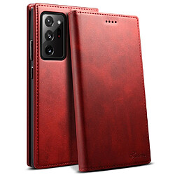 Etui en PU fermeture magnétique avec support rouge pour votre Samsung Galaxy Note20 Ultra 5G