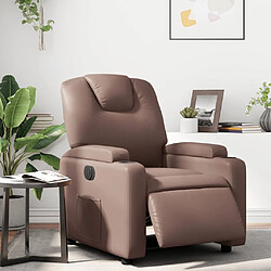 vidaXL Fauteuil inclinable électrique Marron Similicuir