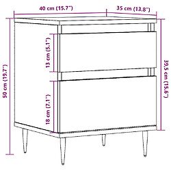 vidaXL Table de chevet chêne artisanal 40x35x50 cm bois d’ingénierie pas cher