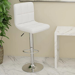 vidaXL Tabouret de bar Blanc Similicuir 