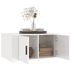 Avis vidaXL Table basse Blanc brillant 80x50x36 cm Bois d'ingénierie