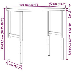 vidaXL Établi 100x(55-60)x(73-99,5) cm bois massif de hêtre pas cher