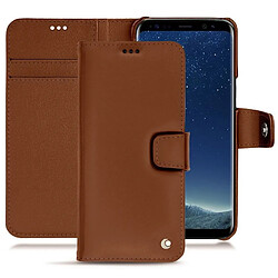 Housse cuir Samsung Galaxy S8 - Rabat portefeuille - Marron ( Nappa - Pantone #8B4720 ) - NOREVE