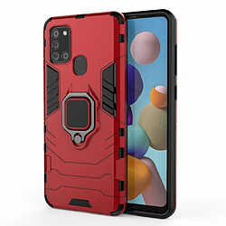 Coque en TPU hybride cool guard avec support de bague rouge pour votre Samsung Galaxy A21s