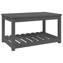 vidaXL Table de jardin gris 82,5x50,5x45 cm bois massif de pin