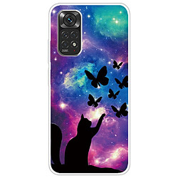 Coque en TPU antichoc, anti-rayures Chat et papillons pour votre Xiaomi Redmi Note 11S 4G/Redmi Note 11 4G (Qualcomm)