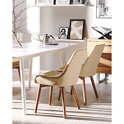 Beliani Chaise de salle à manger MELFORT Set de 2 Tissu Beige sable