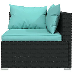 Acheter Maison Chic Salon de jardin 8 pcs + coussins - Mobilier/Meubles de jardin - Table et chaises d'extérieur Résine tressée Noir -MN44191